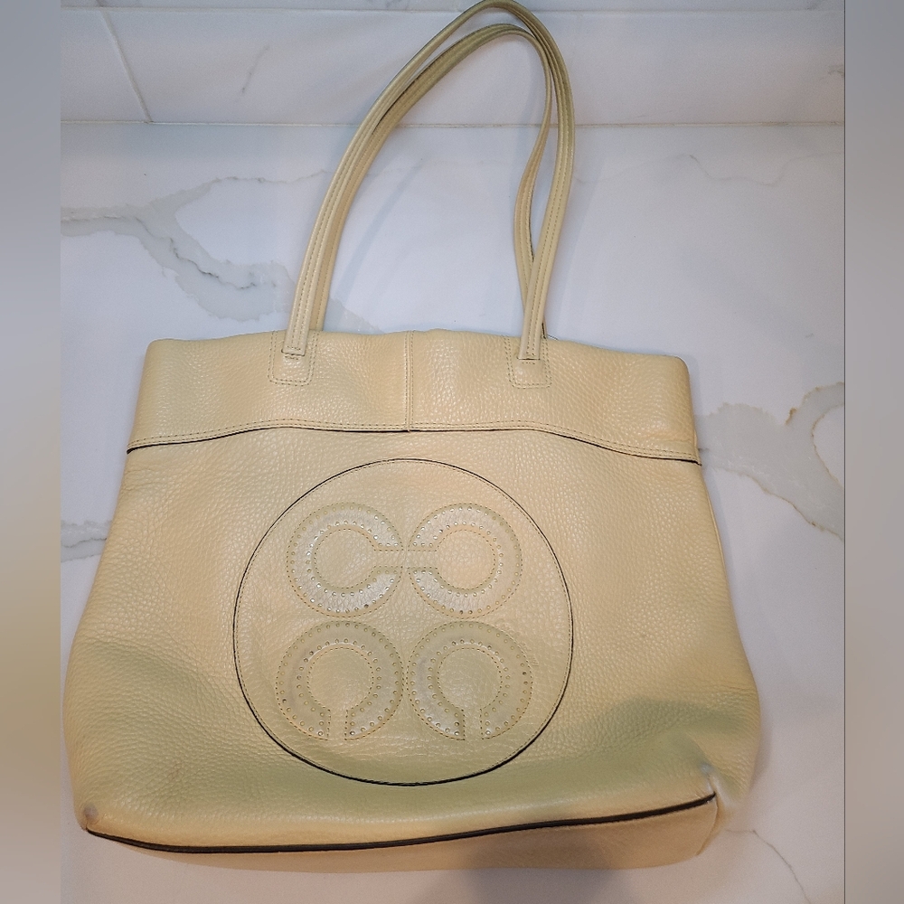 Coach Laura Light Yellow Leather Tote Bag GUC - Picture 3 of 16